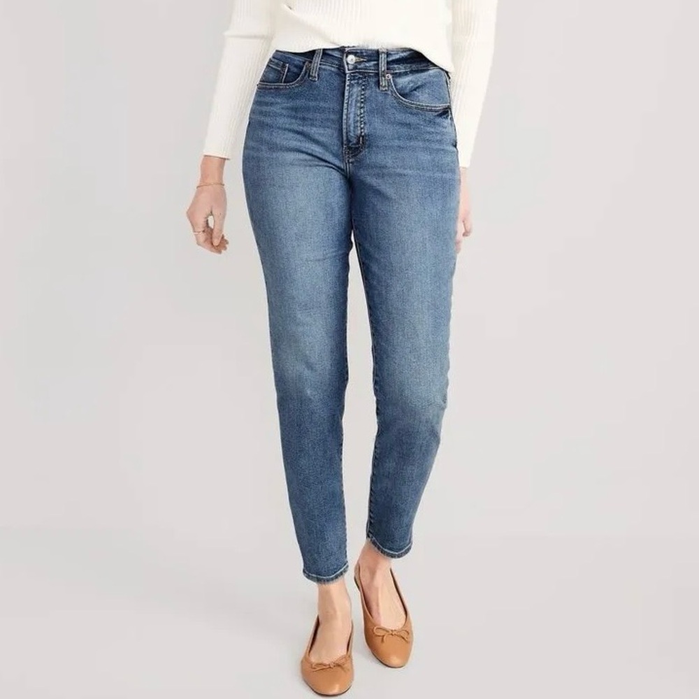 Old Navy High-Rise OG Straight Ankle Jeans | Medium Wash | Women Size 12 | NWT